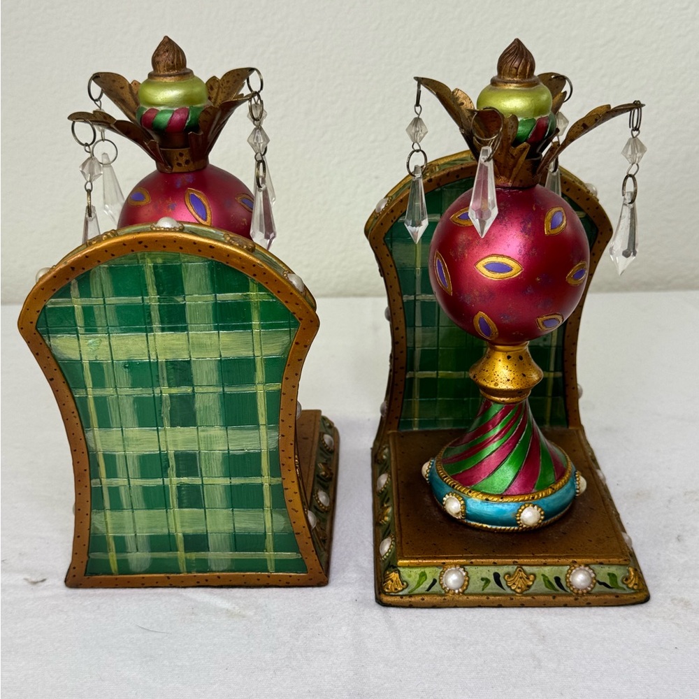 Milson & Lewis Vibrant Colored Matching Book Ends Mardi Gras